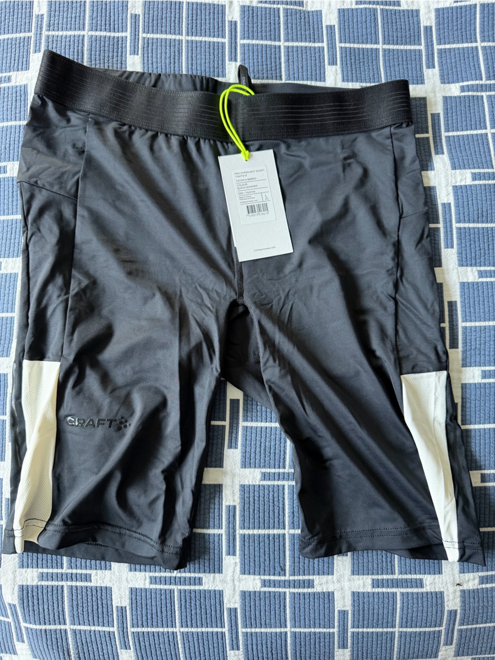 Craft Men’s Black Running Half Tights with White Side Panels